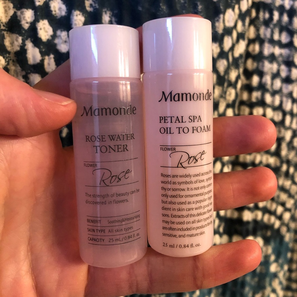 Mamonde rose petal toner oil foam NEW